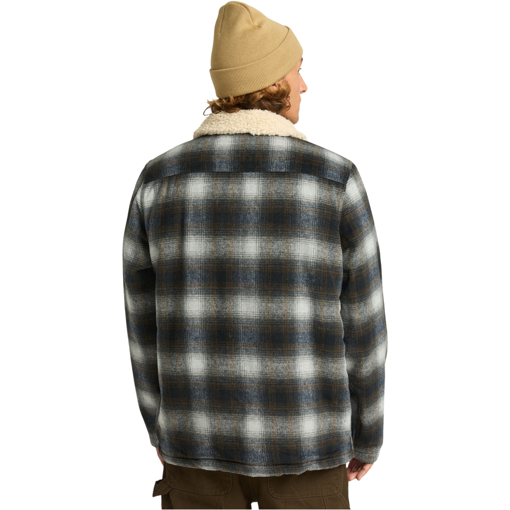 Billabong 's Herrejakke I Uld Med Sherpa-for Og Ternet Mønster, 2025 EBYJK00136 - Raven